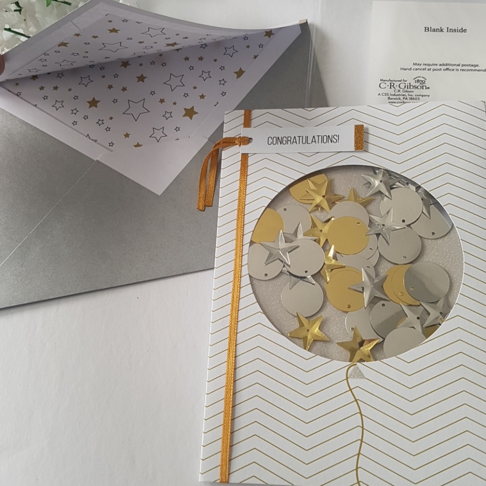 2 pcs C R Gibson Luxury Card Congratulations (1 Card with Envelope)